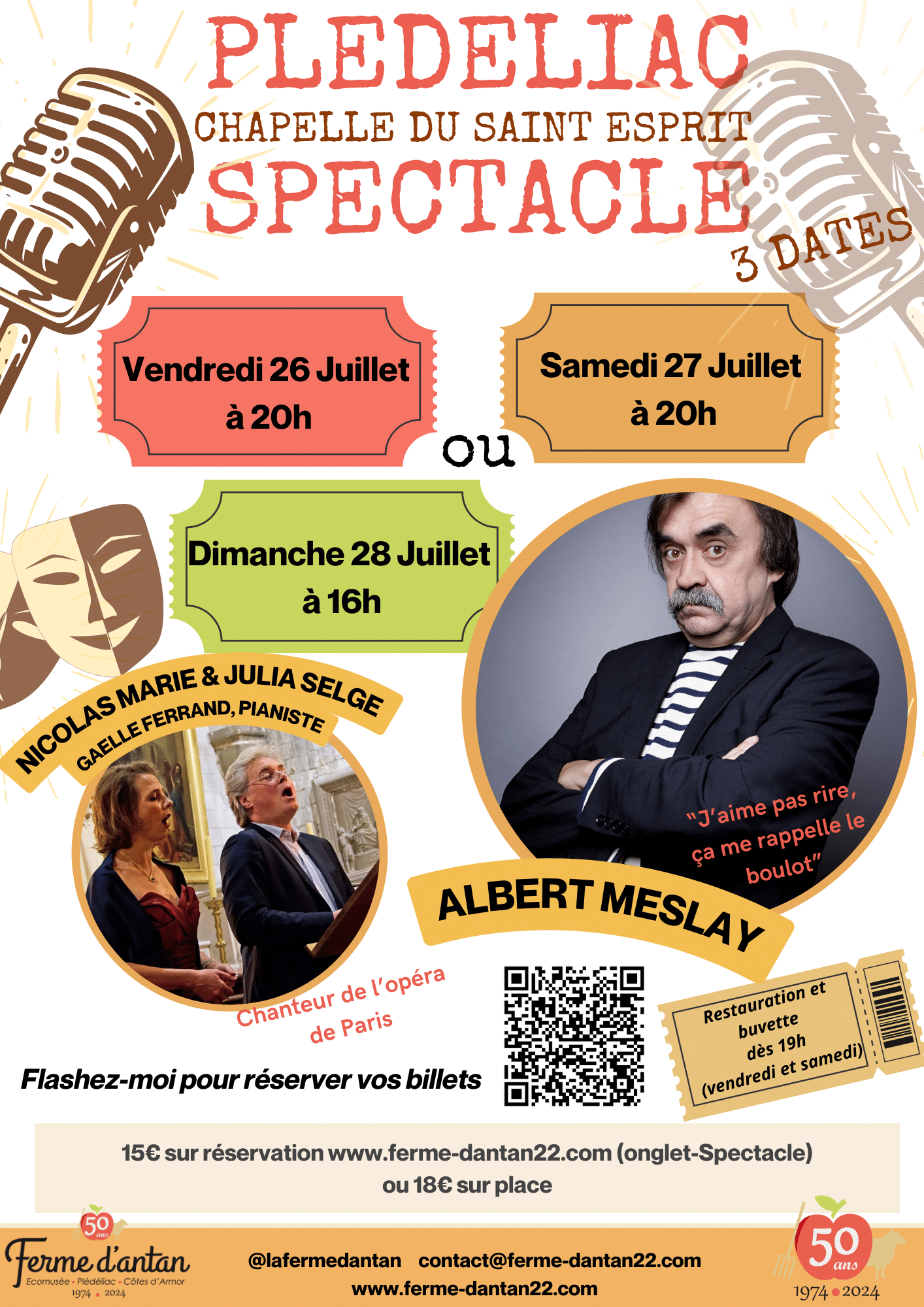 Spectacle à La Ferme d’antan avec Albert Meslay et Nicolas Marie